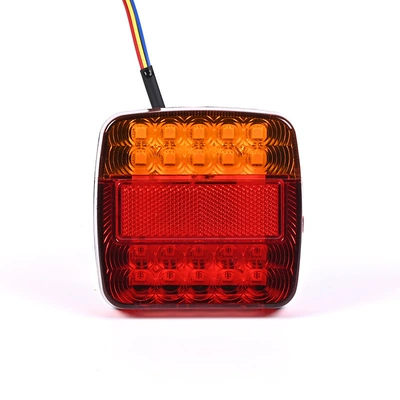 Manufacturer Spot Supply Cross-Border Export 12V24Vled Red and Yellow Square Lights Truck Tail Lights Trailer Lights Truck Tail Lights (Tail light) - red-shade-priced-per-piece-please-order-in-even-quantities