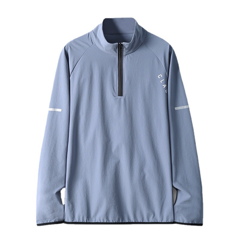 Camiseta de carrera de hombre, entrenamiento deportivo, ropa de ejercicio, ropa de primavera, camisa de manga larga, media cremallera