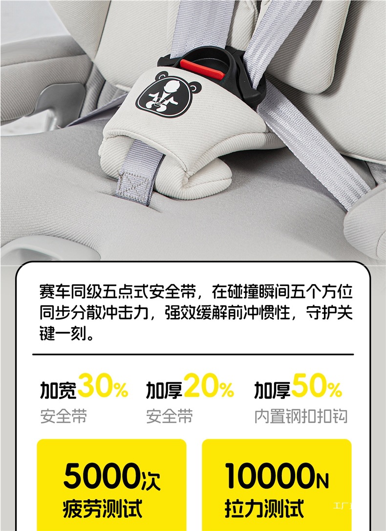 Bewell Portable Child Safety Seat for Cars, Suitable for Ages 1-12, Easy-To-Install Car Seat for Older Children