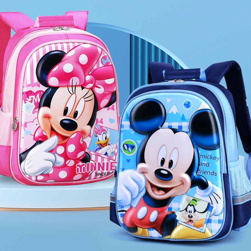 Disney Mickey Marvel Schoolbag Kidsren's Backpack Minnie Burden-Reducing Spine Protection Non-Slip Backpack Primary School Student School Bag