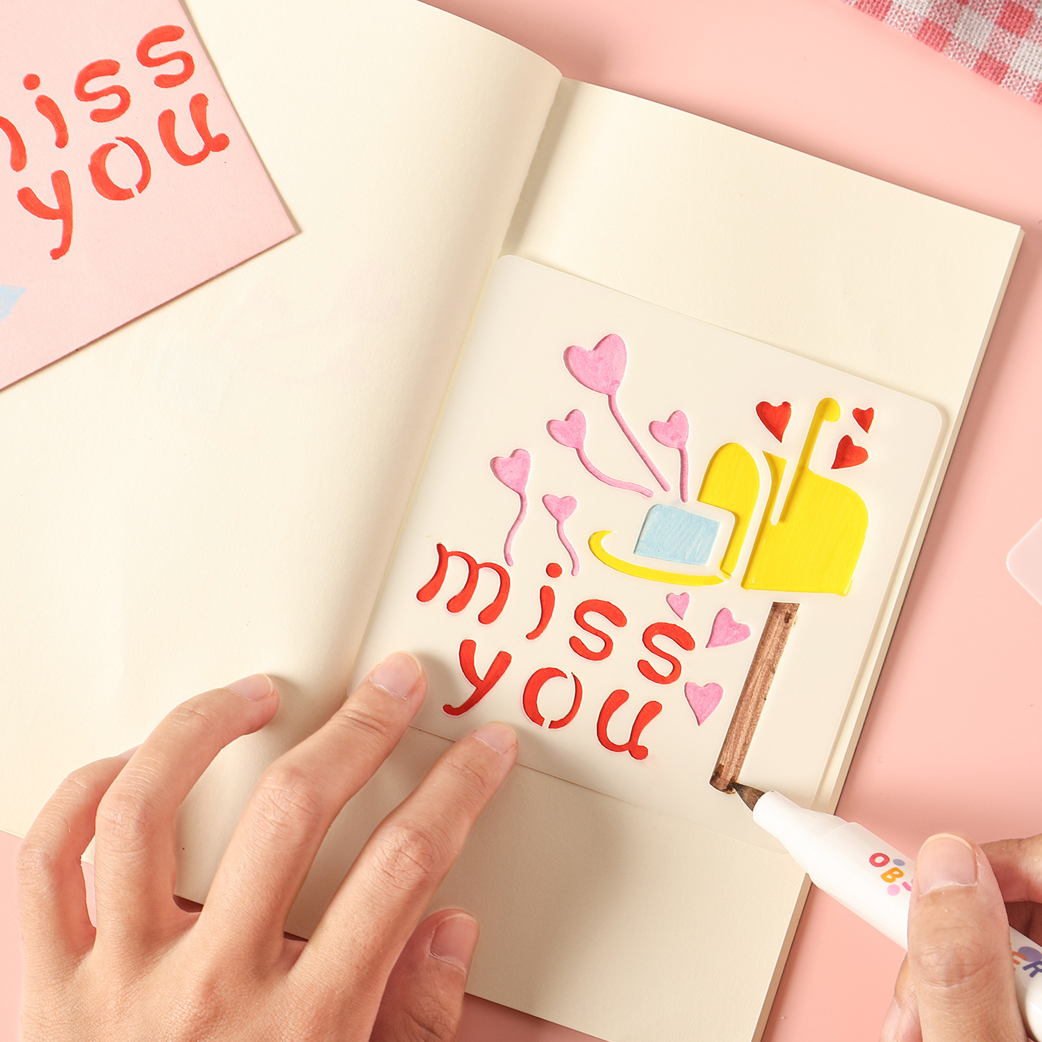 열진 열애 속삭임 필사 템플릿 펀칭 그림 크로스보더 pet 펀칭 템플릿 분사 diy 회화 템플릿