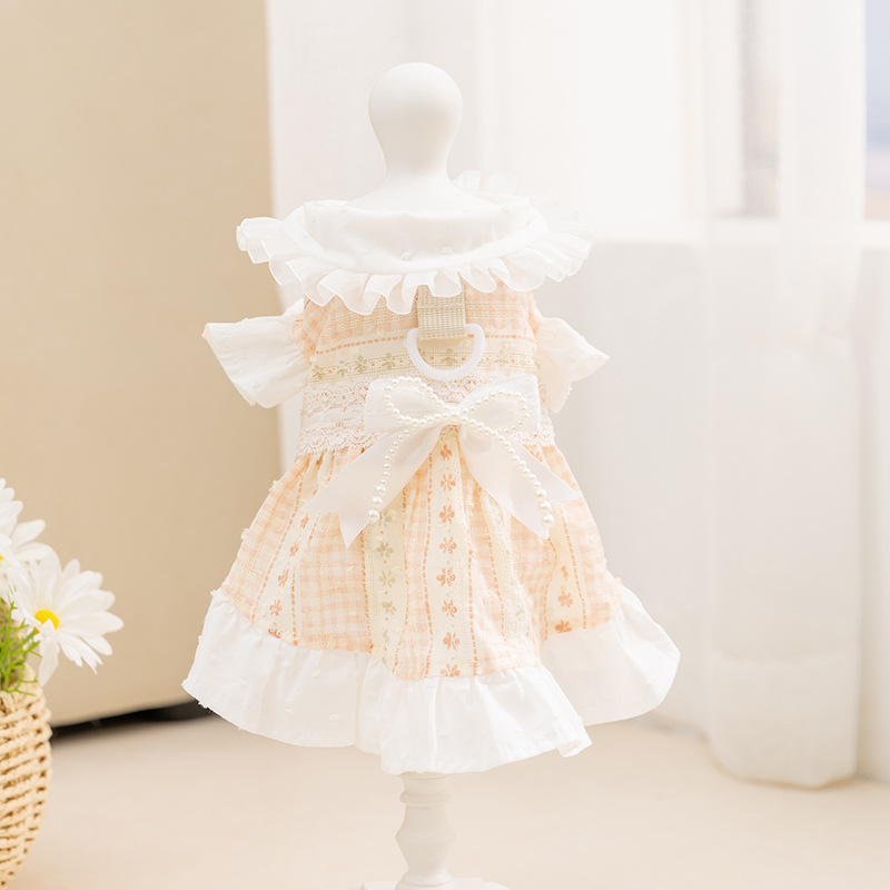 26 nuevo viento de primavera y verano de corte delgado vestido de perro gato perro pequeño y mediano Teddy Bear mascota ropa de perro