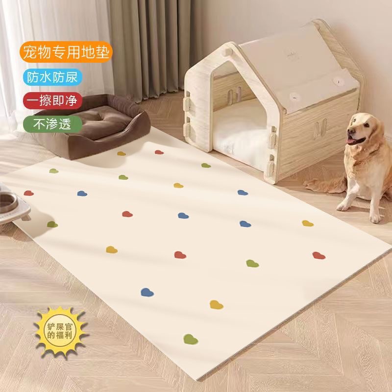 Cartoon Pet Urine Barrier Mat, One-Touch Clean Pvc Bay Window Mat, Dog Kennel Waterproof Urine Barrier Mat, Stain-Resistant and Easy to Clean