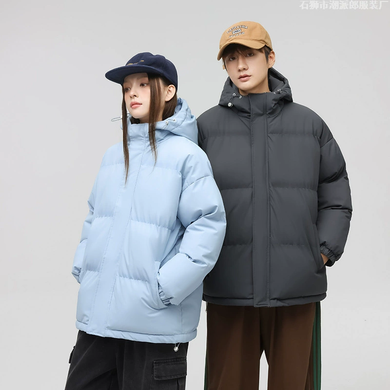 Новая осенне-зимняя коллекция 2025 года: модные свободные утолщённые хлопковые куртки в корейском стиле для мужчин и женщин, повседневная одежда для пар, 2277