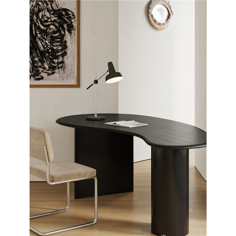Nordic Modern Minimalist Desk Arc-Shaped Designer Home Single Special-Shaped Solid Wood Desk Creative Computer Desk