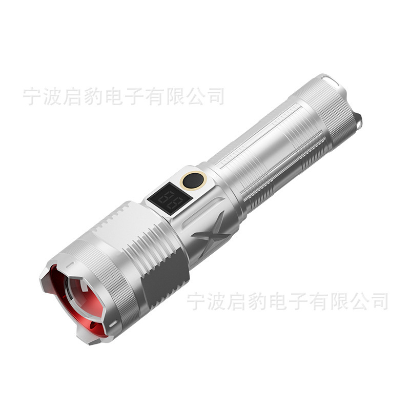 New White laser strong light remote Flashlight lamp outdoor Type-C output electric display telescopic zoom flashlight