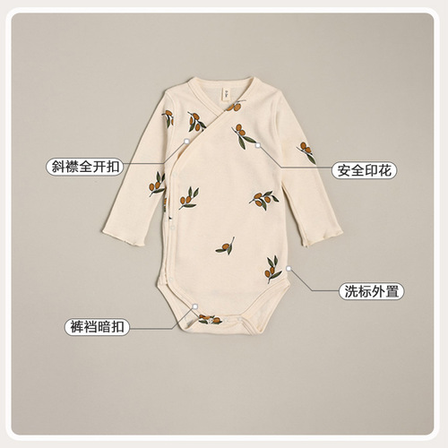 2024 European and American infant onesies for men and women, cotton baby clothes, newborn romper, autumn new style