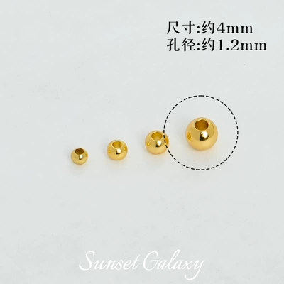 Zərgərlik ara hissələri, 18K Gold-Plated Gold-Covered Color-Preserving Small - 4mm-18k-gold-10-pieces