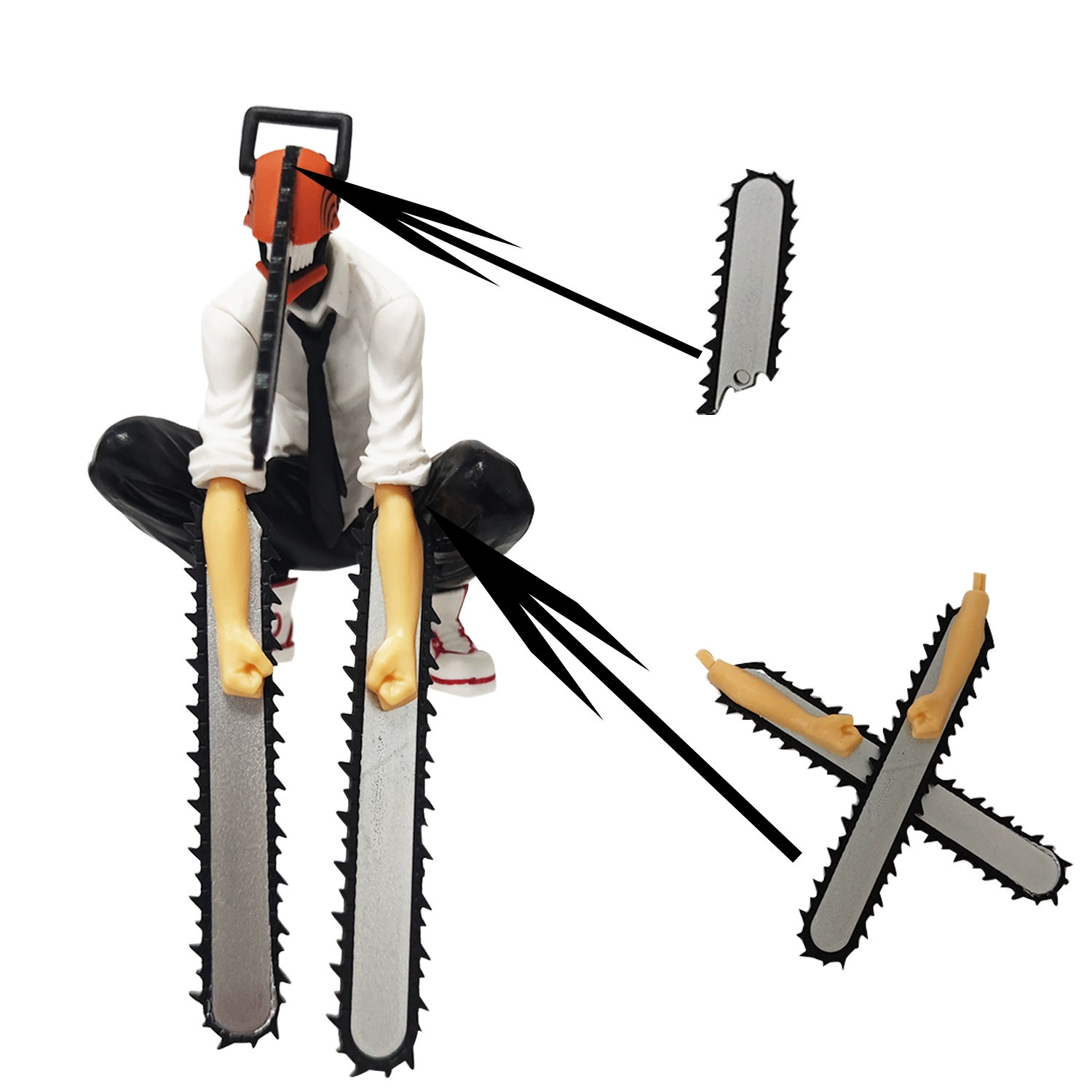 Украшение ручной работы Sitting Chainsaw Figure Pawa Jingpin, варианты положения Sitting/Standing, 7×6×14.5 см