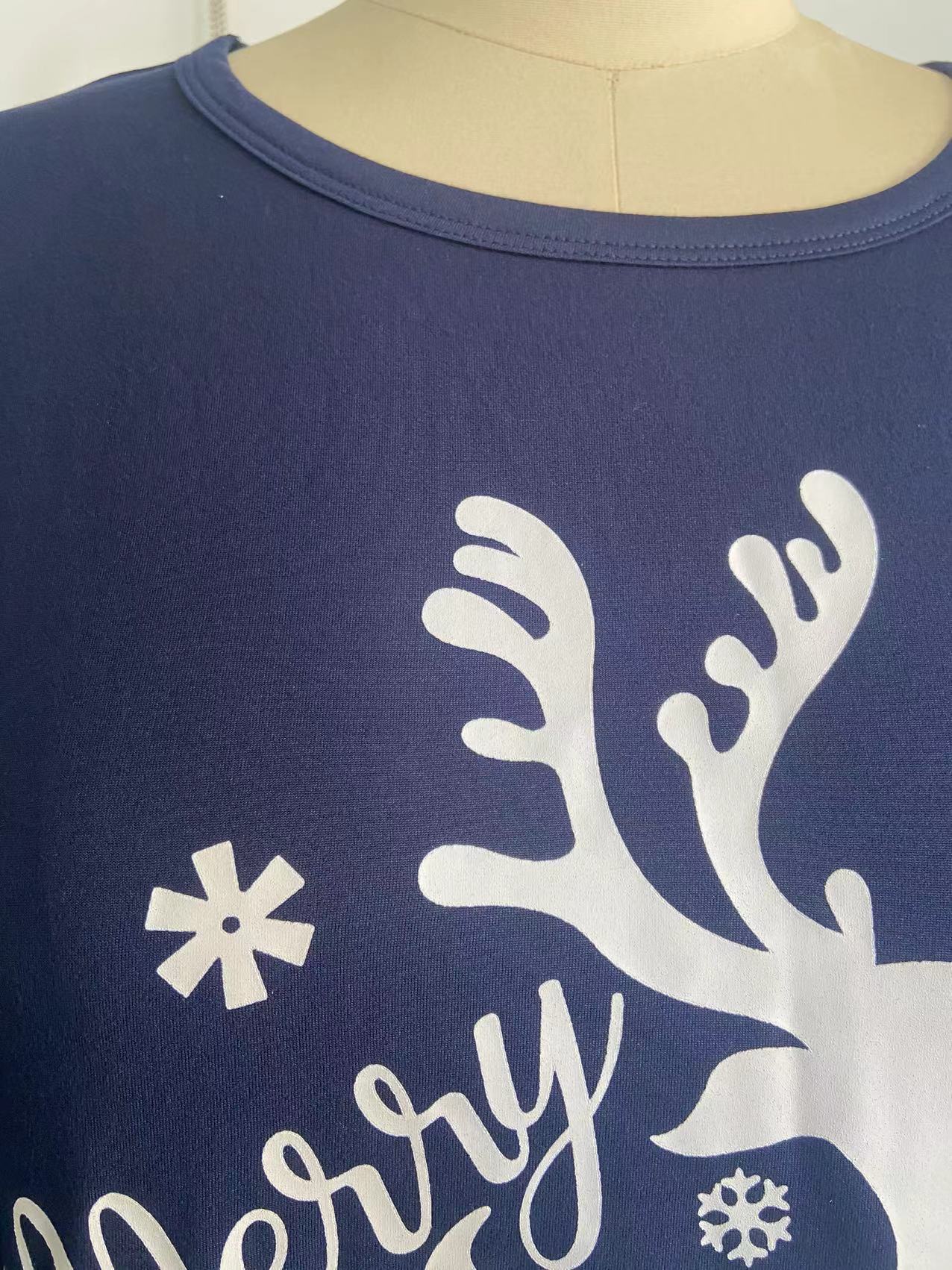Family Look Letter Elk Pant Co-ord Set T-shirt Two-Piece Sets display picture 3