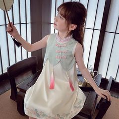 ベビー新中国風スーツ女性の国民風 2025 夏の新しいベビー漢服ルーズドレスガールズファッションスタイル