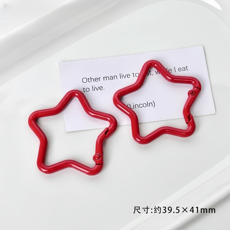 烤漆彩色五角星金属弹簧扣包挂钥匙扣头串珠手工diy材料饰品配件|undefined