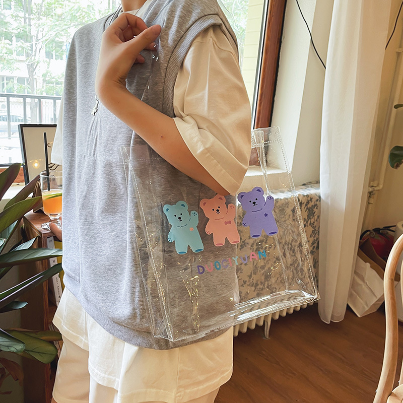 Wholesale Cartoon Color Printing Bear Transparent Shoulder Bag Nihaojewelry display picture 22