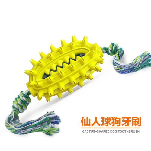 Pet Supplies New Arrivals Amazon Hot Sale Dog Toys with Rope Cactus Teething Stick Toothbrush Dog Chew Toys