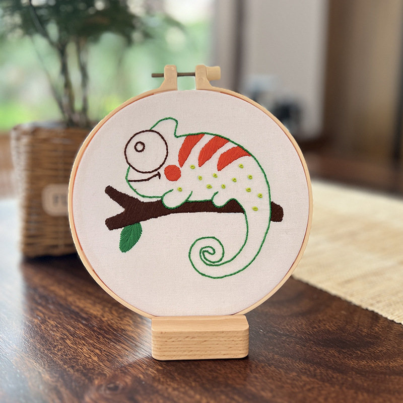 Lindo conejo bordado DIY colgando pintura de los niños Lu bordado puntada primaria práctica punto cruz dibujos animados pequeños adornos de animales