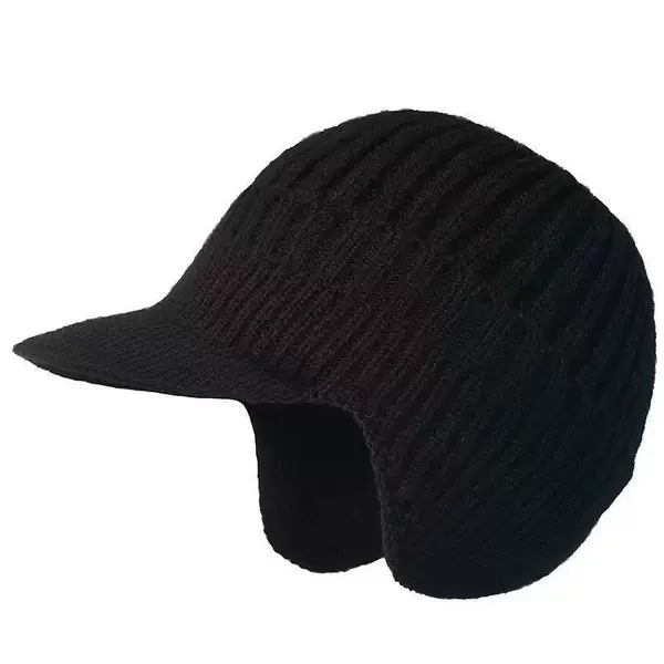 Winter Hat Men's Velvet Thickeneded Woolen Hat European and American Autumn and Winter Outdoor Warm Ear Protection Knitted Elderly Hat Cross-Border