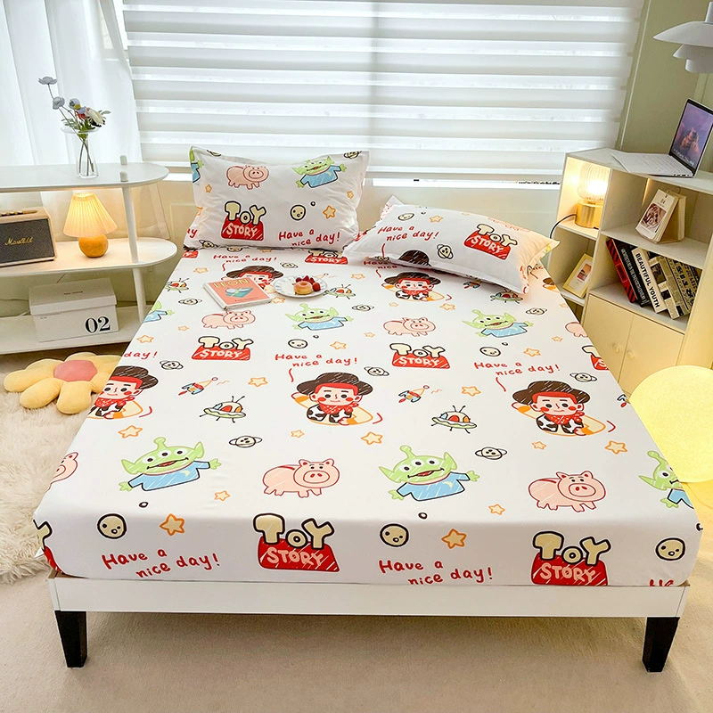 Cartoon genuine sheet, bedspread, mattress, protective case for elementary school students