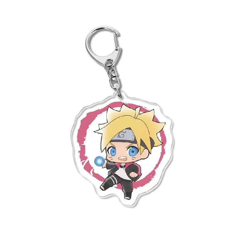 Акриловая брелок-ключница Наруто Чиби, подвеска 55 мм, металлическое кольцо для ключей