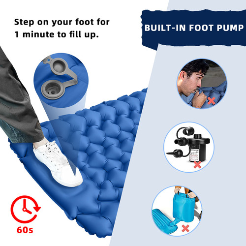 Portable air pad for camping, waterproof travel car nap mat, storage outdoor tent air cushion