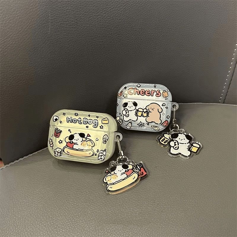 Líneas divertidas para cachorros para airpods4 generación de cubierta de auriculares de Apple airpodspro3 cubierta de auriculares5