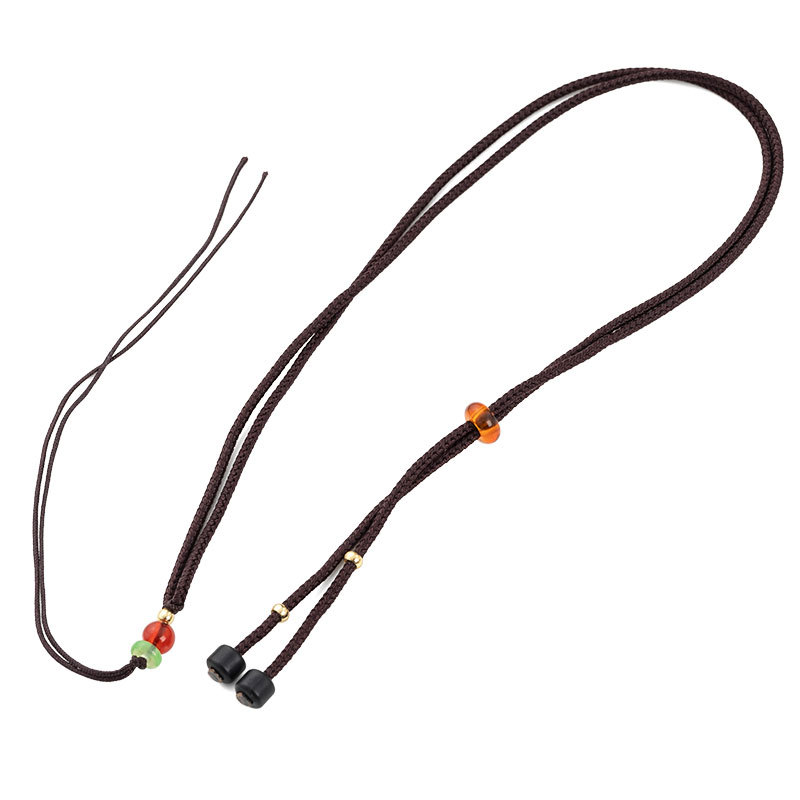 손으로 짠 DLY 펜던트 로프 손으로 꼬인 조절 가능한 목걸이 로프 마노 크리스탈 홀터넥 넥 실버 쥬얼리 매는 밧줄 얇은