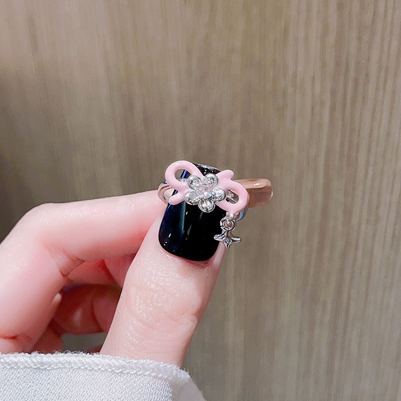 10g Weight Rhinestones Inlay Material Open Rings Classification Adjustable Ring Size 1 Piece Quantity Daily, Street Occasion Copper Material Geometric Pattern Women's Gender Plating, Inlay Design Sweet, Cool Style Style Wholesale Sweet Cool Style Geometric Copper Plating Inlay Rhinestones Open Rings 5