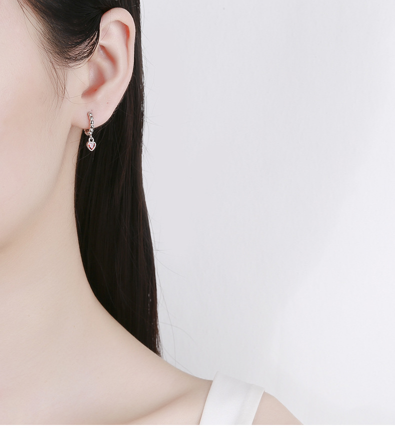 2g Weight 925 Sterling Silver Ear Needle Material Drop Earrings Classification 1 Pair Quantity 1 Pair 925 Sterling Silver 925 Sterling Silver Earrings Heart Shape Drop Earrings