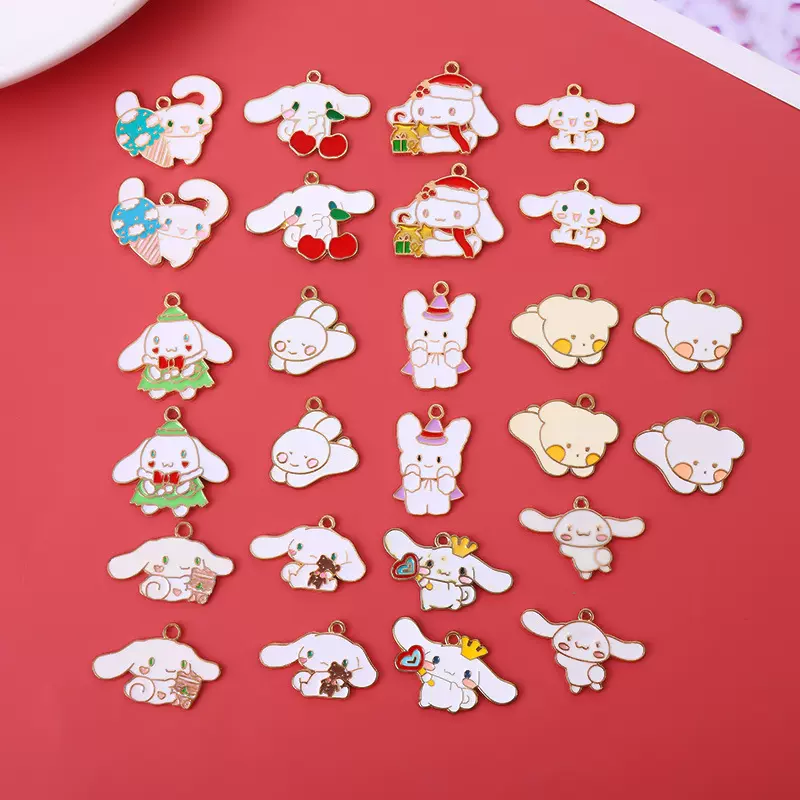 玉桂狗饰品配件 卡通可爱配饰项链钥匙扣挂件批发合金滴油DIY配饰