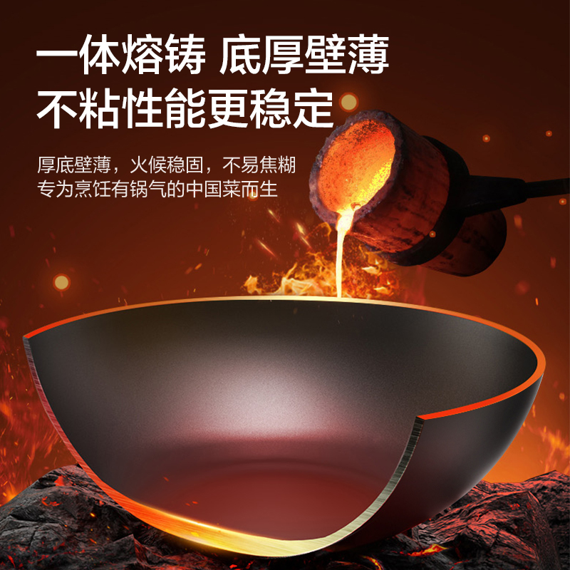 代发有钛铁锅无涂层不粘锅家用炒锅可视化钢化玻璃盖炒菜锅铸铁锅|undefined