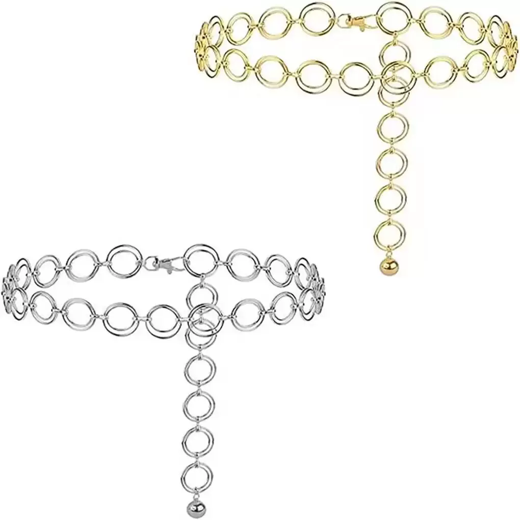 欧美跨境饰品时尚潮流金属圆环腰链女个性百搭束腰身体链厂家批发