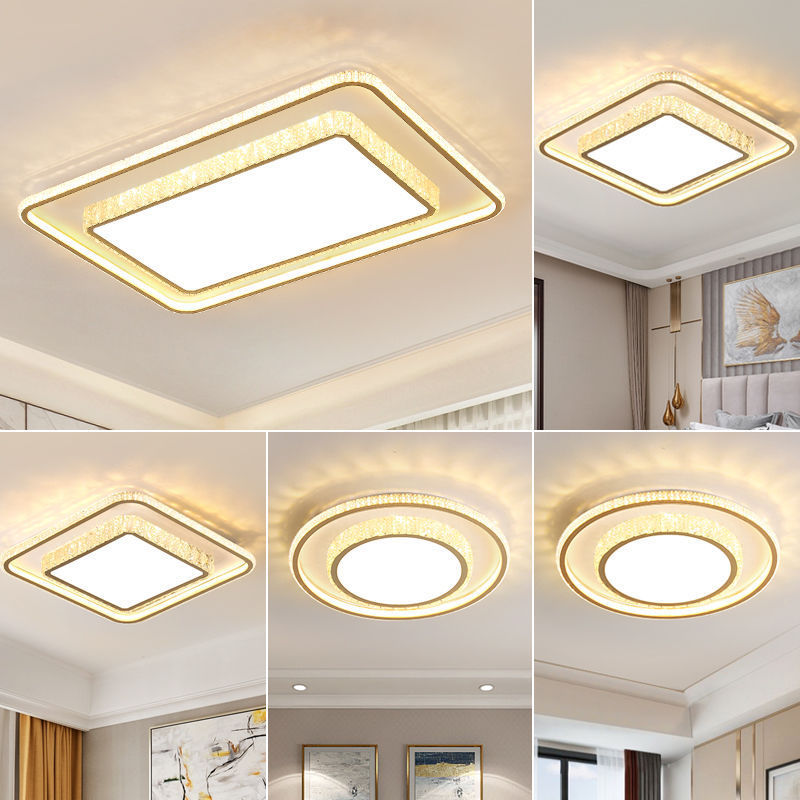 Crystal Lamp Living Room Lamp Led Ceiling Lamp Simple Modern Bedroom Lamp Combination Whole House Package Smart Lamp