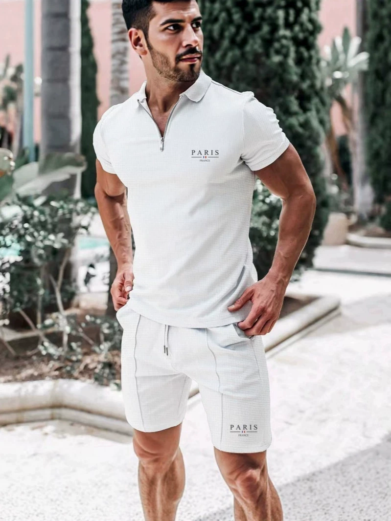 Shorts, trousers, summer set, T-shirt for leisure, European style, with short sleeve, oversize