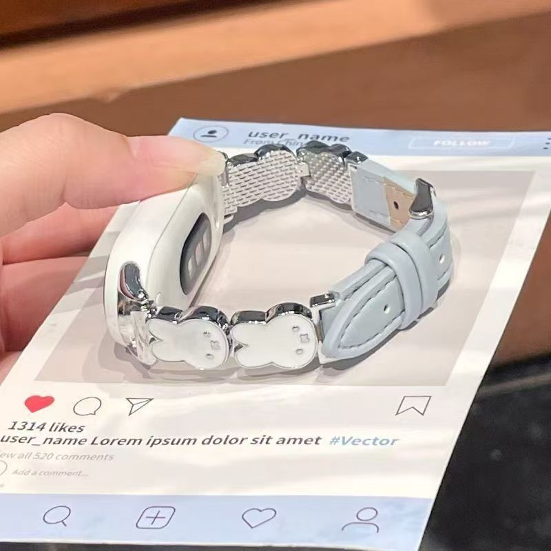 Suitable for Xiaomi Mi Band 9 Xiaomi 10 Watch Strap Nappa Leather 8Nfc Cute Style Accessible Luxury New Women's Wristband