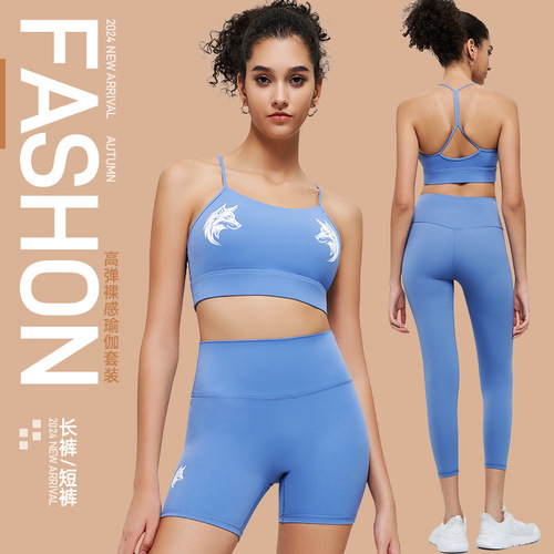 Cross-border lightweight quick-drying outdoor yoga suit summer short-sleeved shorts women's fitness training sportswear suit wholesale