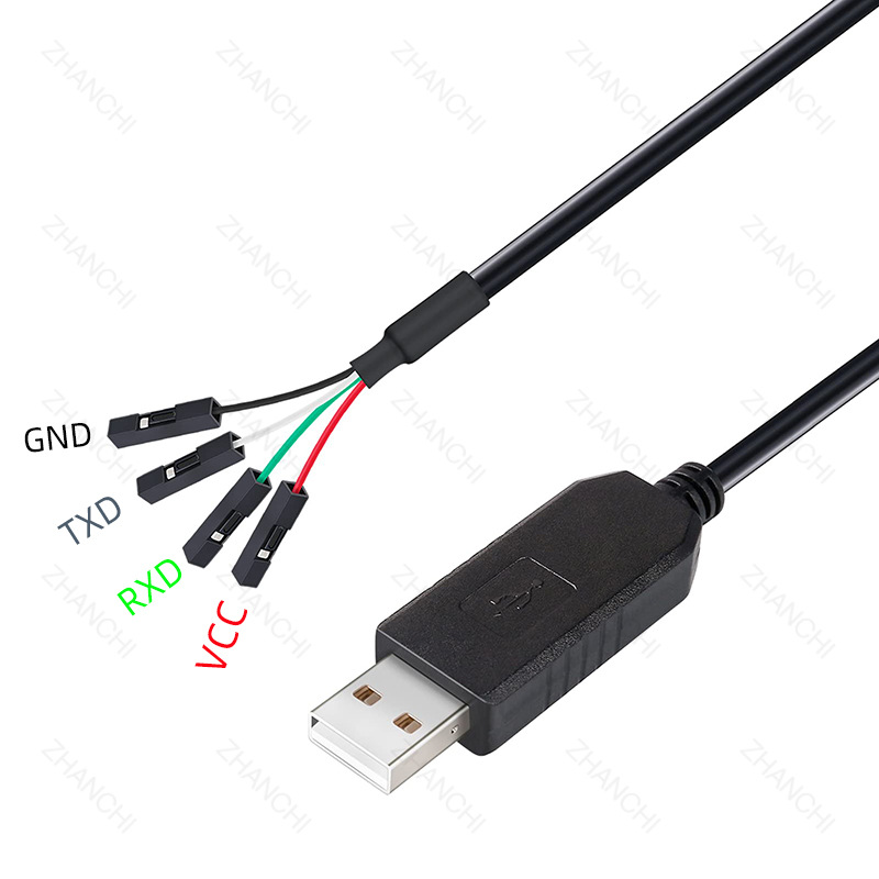 FT232R USB转TTL 3V3 5V调试编程电缆 USB转4Pin杜邦线UART刷机线