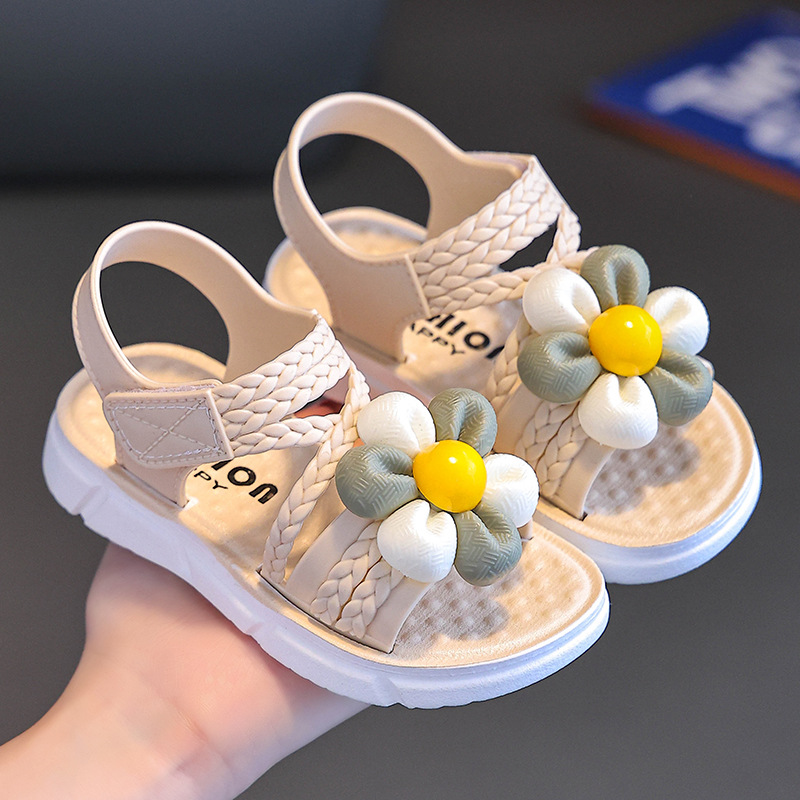 children‘s sandals female summer new all-match fashion elegant princess soft bottom non-slip toddler children teens baby beach sandals