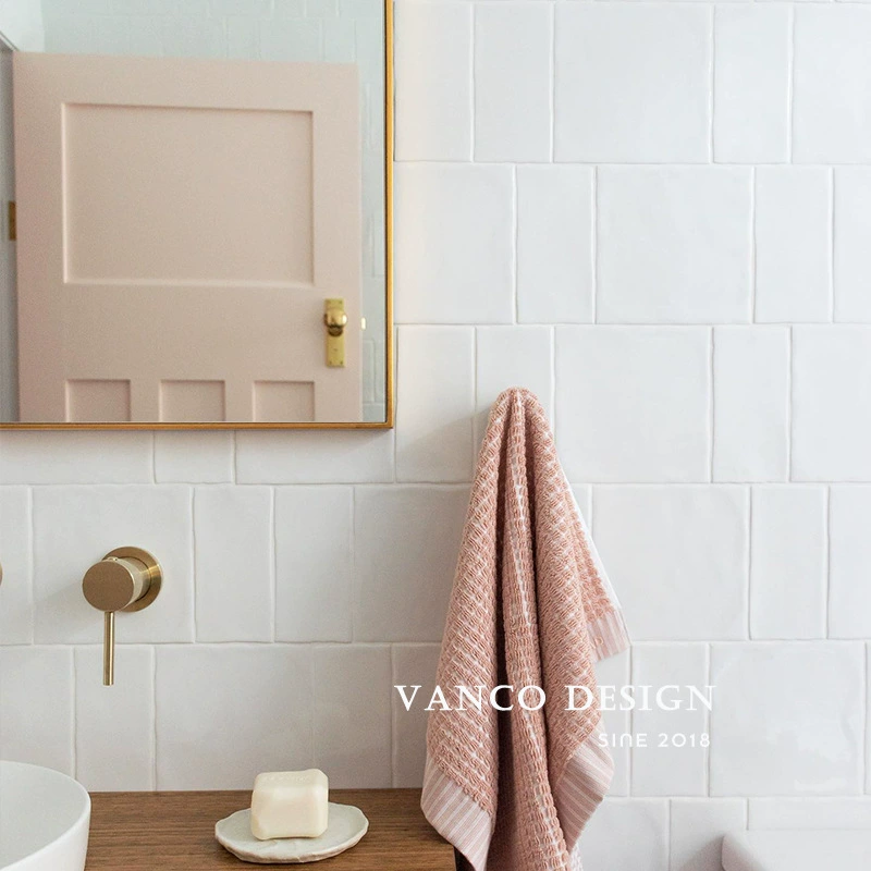 ins Маленькие белые плитки в японском стиле. Скандинавская плитка для кухни, ванной комнаты. Настенная плитка с изогнутыми краями. Вогнуто-выпуклая поверхность. Плитка ручной работы. Плитка для ванной комнаты.