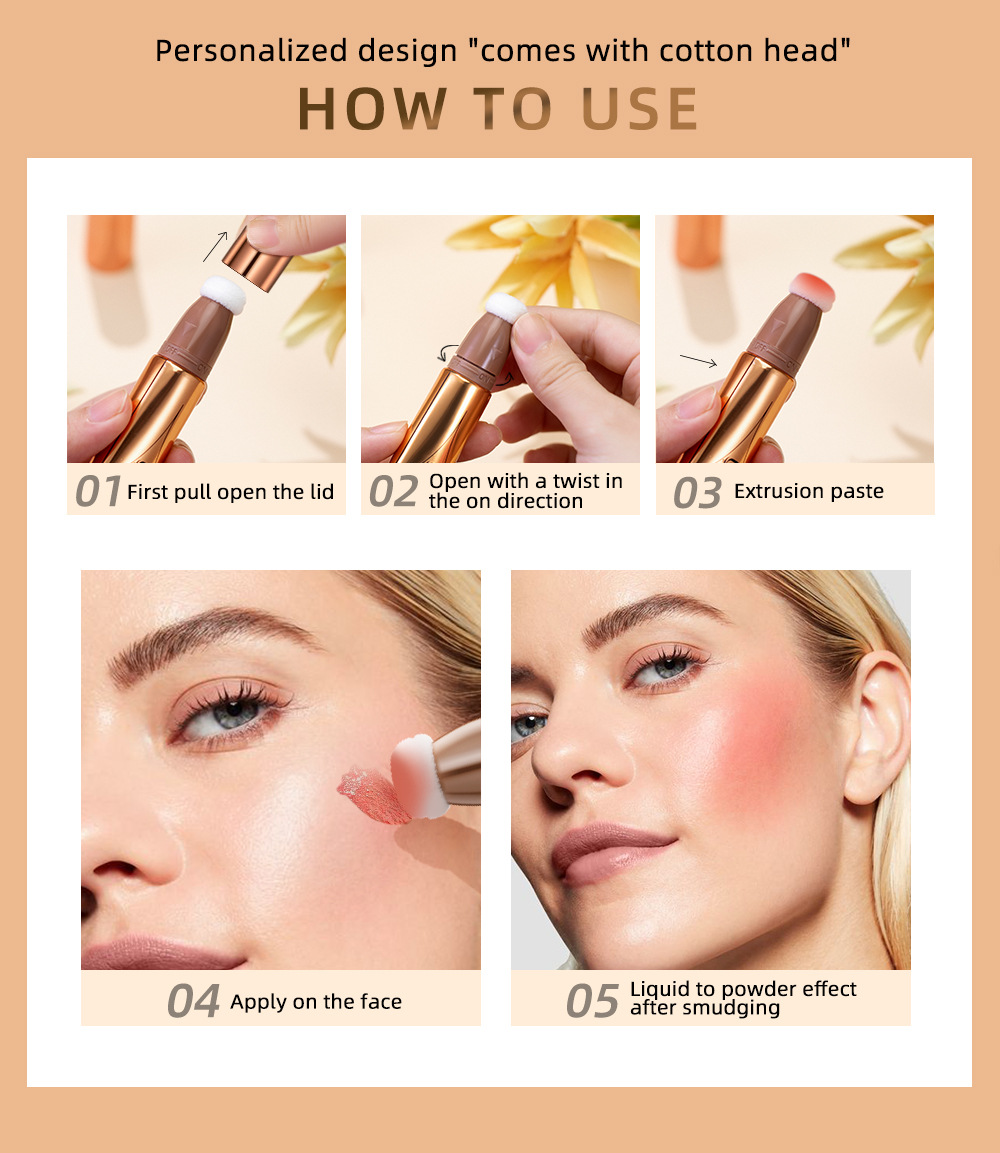 QIBEST multi-functional makeup pen, Blush, highlighter Contouring pen, pearlescent fine sparkle, matte finish naturally brightens facial makeup undefined