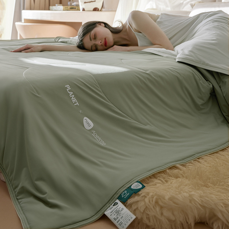 Tipo A colcha de verano fría de doble sentido lavable por máquina colcha de verano antibacteriana de doble persona colcha de aire acondicionado de seda de hielo de verano fría