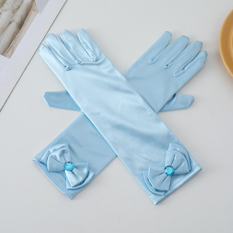 Icy Wonder Elsa Princess Bow Glove Children Print Gloves Girls Decor Anna Princess Costume Accessory