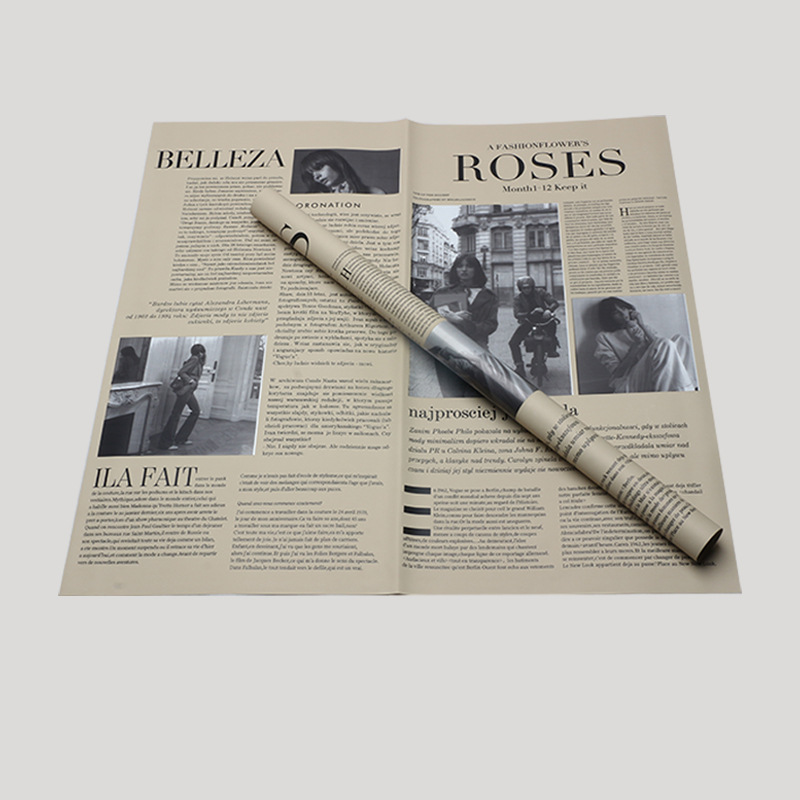 Huaxi New Fashion Weekly Series Papel de regalo de flores Chica Retro Inglés Papel de flores Material de ramo de regalo