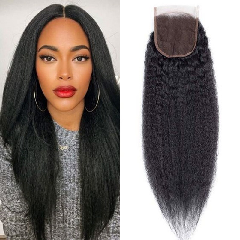 4*4 Yaki Kinky Straight Hd Transparent Lace Human Hair Closure 4*4 Yaki Kinky Straight Hd Transparent Lace Human Hair Closure