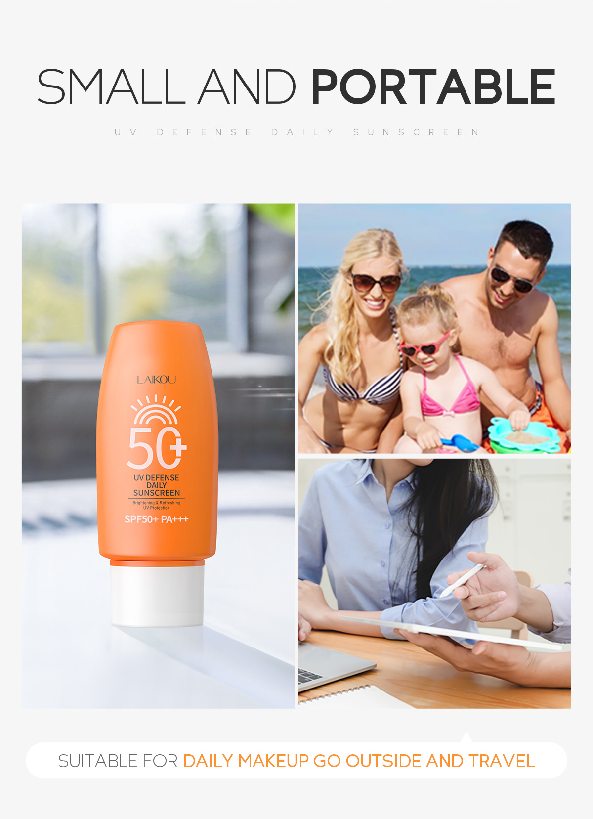 Summer cross-border LAIKOU sunscreen50g Student facial Isolation Waterproof and Refreshing New Upgrade undefined