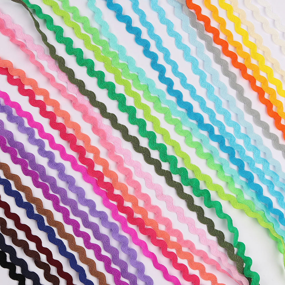 Cinta de polipropileno en S de 5mm, embalaje de regalo, cinta ondulada de color para el hogar, cinta de borde curvo al por mayor