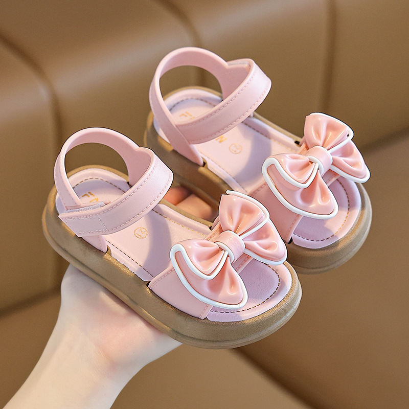 Nueva moda para niñas sandalias de verano arco princesa sandalias estudiantes de velcro universal sandalias para niños