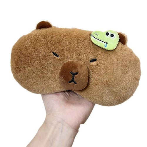New Capybara Capybara cartoon light-blocking eye mask hot compress dual-purpose cute male and female students take a nap to relieve fatigue