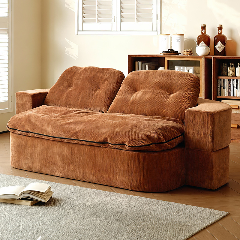Sofá de tela de compresión al vacío estilo medieval sala de estar módulo doméstico doble triple plegable doble uso sofá cama desmontable