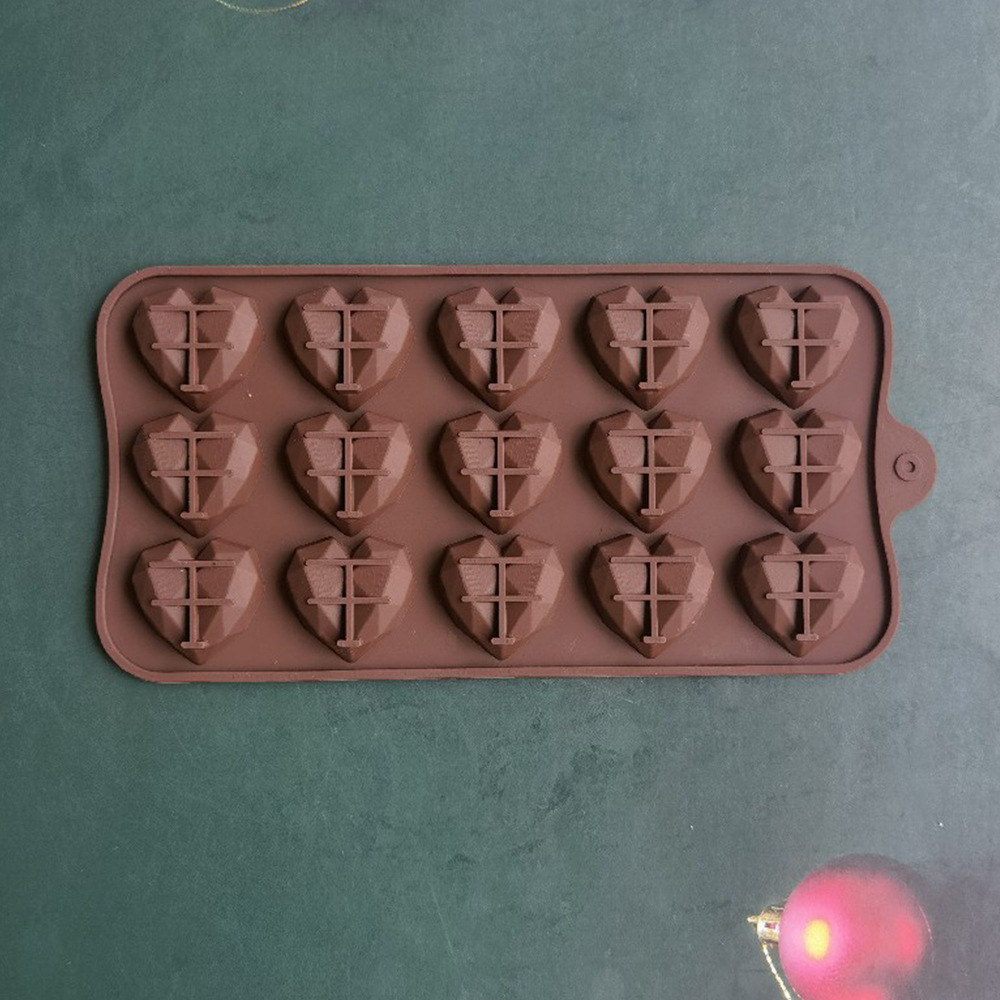 15 diamantes amor chocolate 68 molde de silicona pastel helado pudín molde de postre jabón utensilios