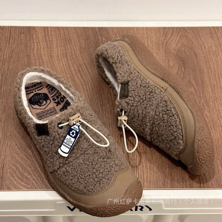 Zapatos Pitian transfronterizos de otoño y invierno SLIDE Cohn cordero zapatos de mujer calentados zapatos de lana al aire libre