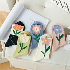 Socks, Women's Mid-Calf Socks, 3D Floral Women's Socks, Japanese INS Trend Floral Series, Cotton Socks, Wholesale from Stalls